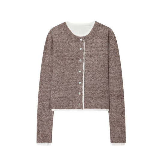 Damen Kurze Strickjacke mit Knopfdetails EB