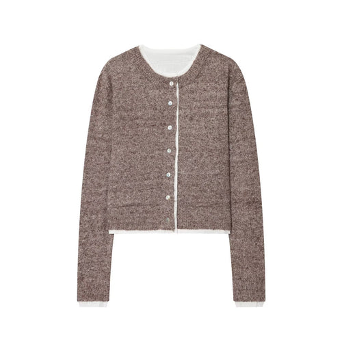 Damen Kurze Strickjacke mit Knopfdetails EB