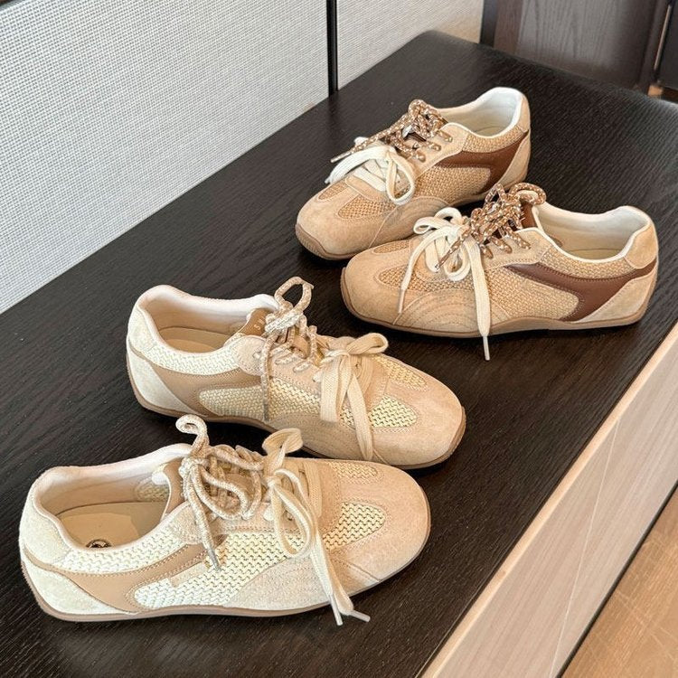 Damen atmungsaktive Lifestyle-Sneaker mit luxuriösem Wildleder-Obermaterial und flexiblem Sohlenprofil EB