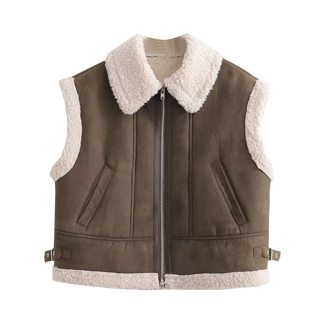 Damen modische Weste mit weichem Fleecefutter und modernem Design EB