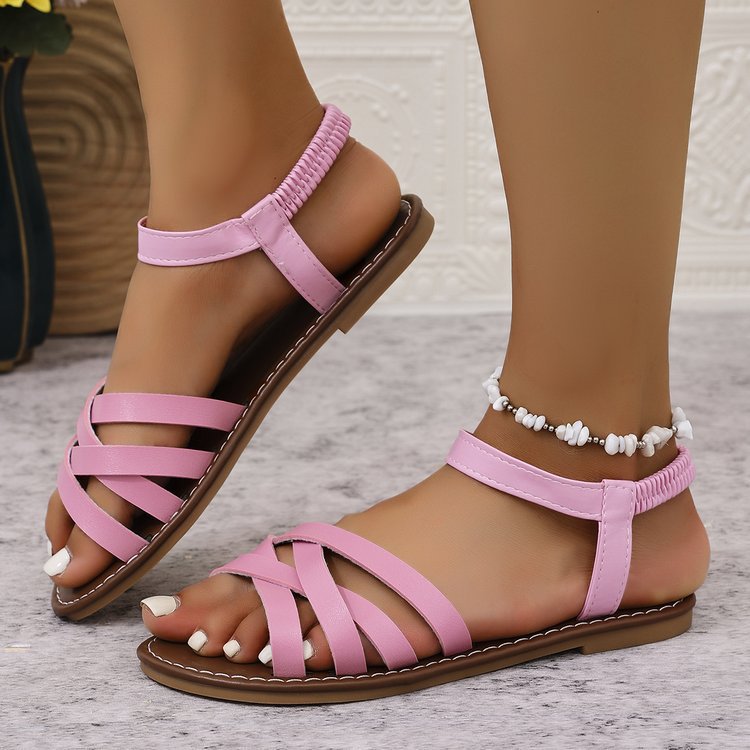 Damen Modische Sandalen mit verstellbaren Riemen und komfortabler Sohle EB