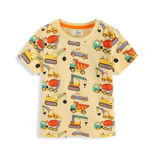 Jungen T-Shirt mit lustigem Baustellenfahrzeug-Design EB