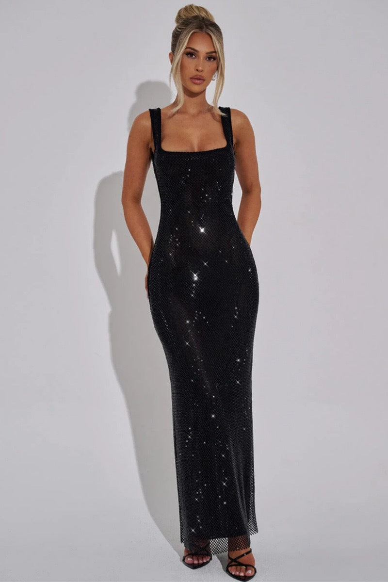 Damen Glamouröses Pailletten-Abendkleid mit figurbetontem Schnitt EB