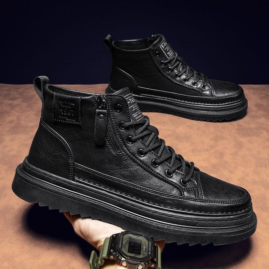 Damen Modische High-Top Stiefel mit rutschfester Sohle und praktischem Reißverschluss EB
