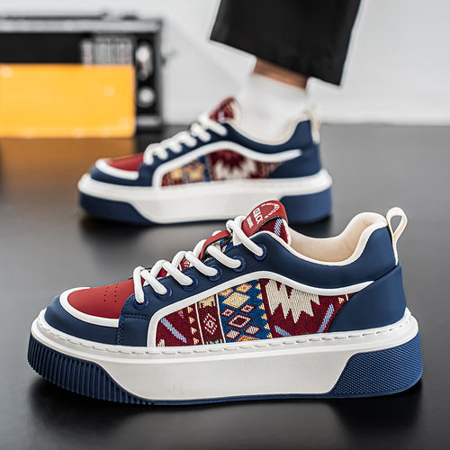 Damen modische Sneakers mit einzigartigem Ethno-Design und bequemer Plattformsohle EB
