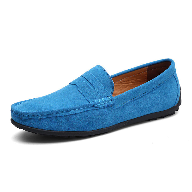 Herren nan eleganter Wildleder-Loafer mit handgenähter Moccasinnaht und rutschfester Gummiprofilsohle EB