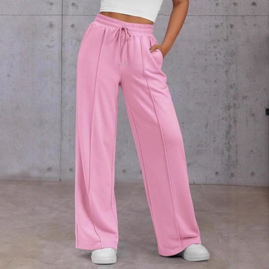Damen Komfortable Weite Sweatpants mit elastischem Bund und praktischen Taschen EB