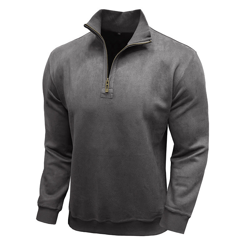 Herren sportlicher Pullover mit halbem Reißverschluss EB