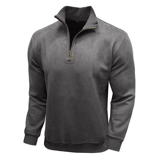 Herren sportlicher Pullover mit halbem Reißverschluss EB