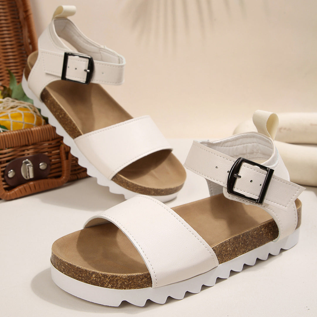 Damen bequeme Sandalen mit verstellbarem Riemen und komfortablem Fußbett EB