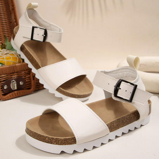 Damen bequeme Sandalen mit verstellbarem Riemen und komfortablem Fußbett EB