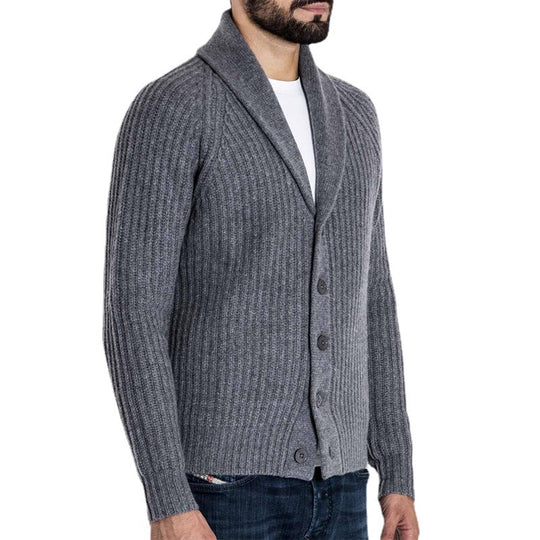 Herren Strickjacke mit modernem Schalkragen EB