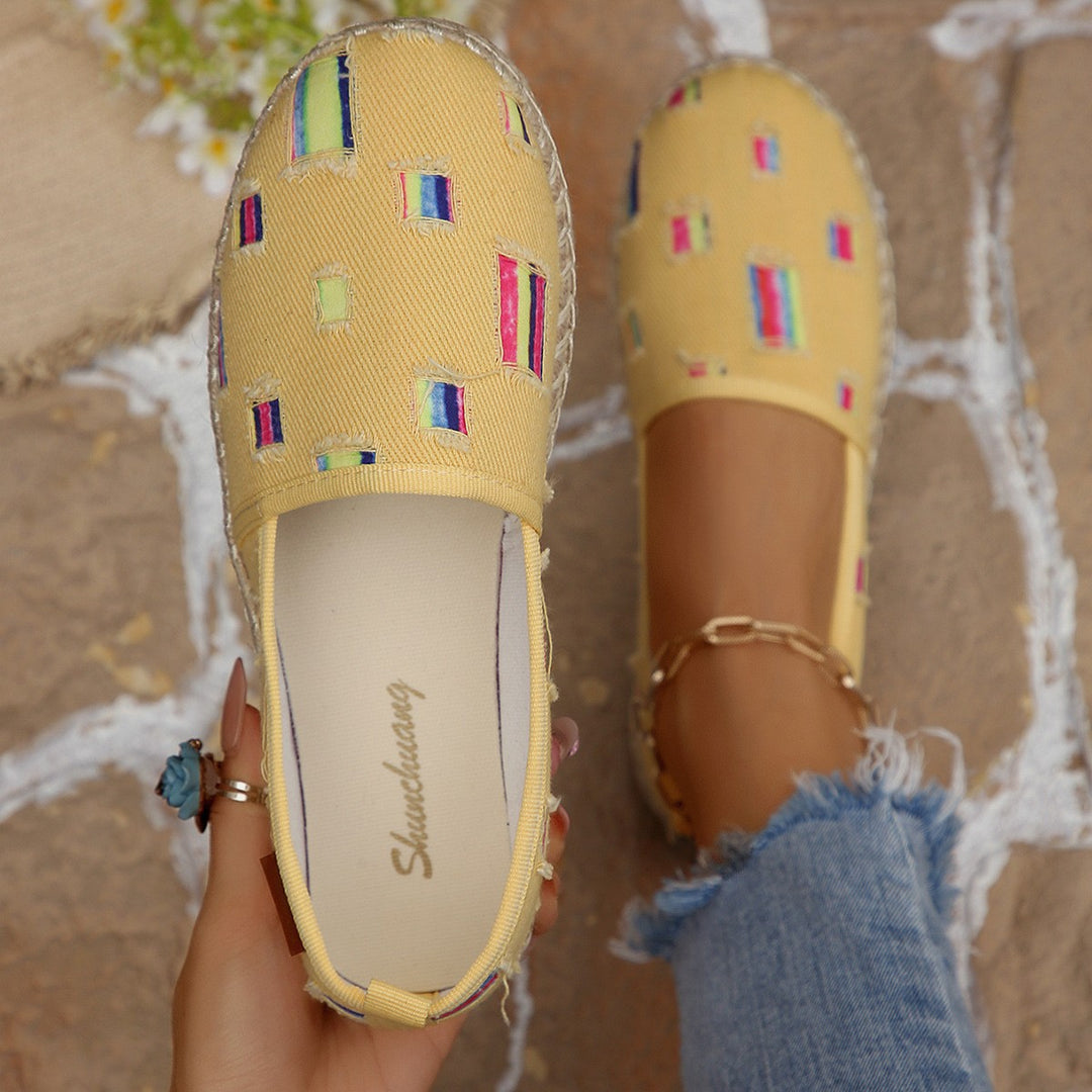 Damen  atmungsaktive Strick-Espadrilles mit geflochtener Jute-Sohle und flexiblem Memory-Fußbett EB