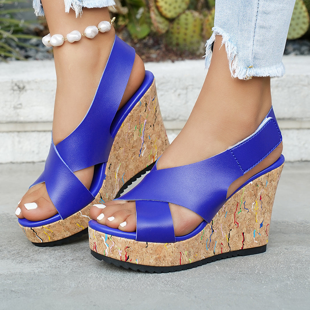 Damen Wedge-Sandalen mit komfortabler Korksohle und modischem Design EB