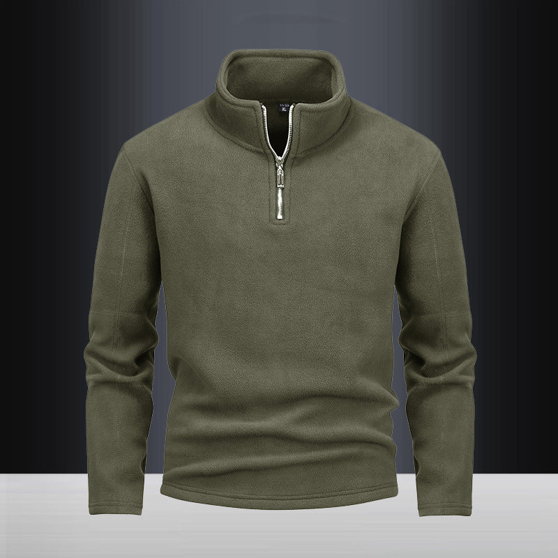 Herren nan Fleece-Halbzip-Pullover mit Stehkragen und flauschiger Mikrofleece-Qualität EB