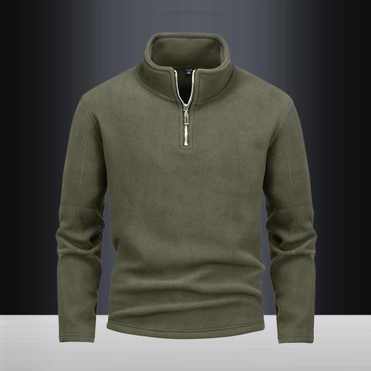 Herren nan Fleece-Halbzip-Pullover mit Stehkragen und flauschiger Mikrofleece-Qualität EB