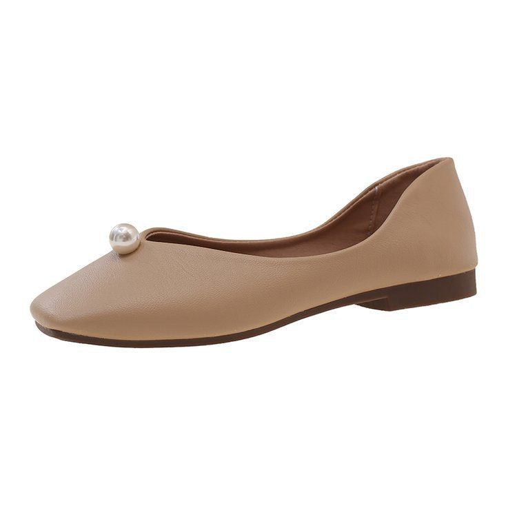 Damen elegante Ballerinas mit perlmuttfarbenem Akzent EB