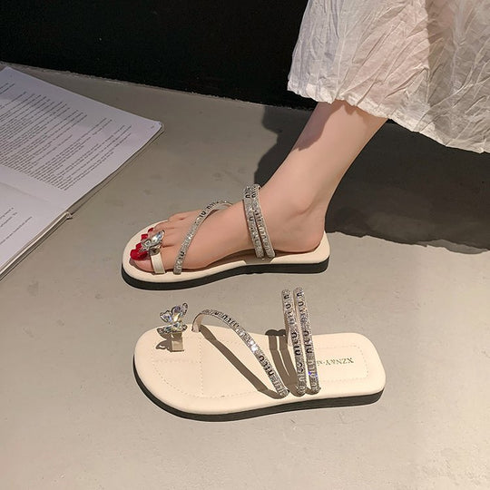 Damen Riemchen-Sandaletten mit funkelndem Schmetterlingsdesign EB