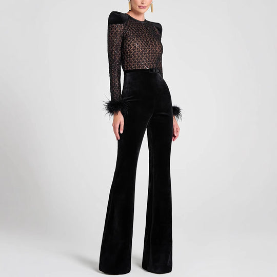 Damen Elegante und modische Bluse mit Pailletten und ausgestellten Ärmel EB