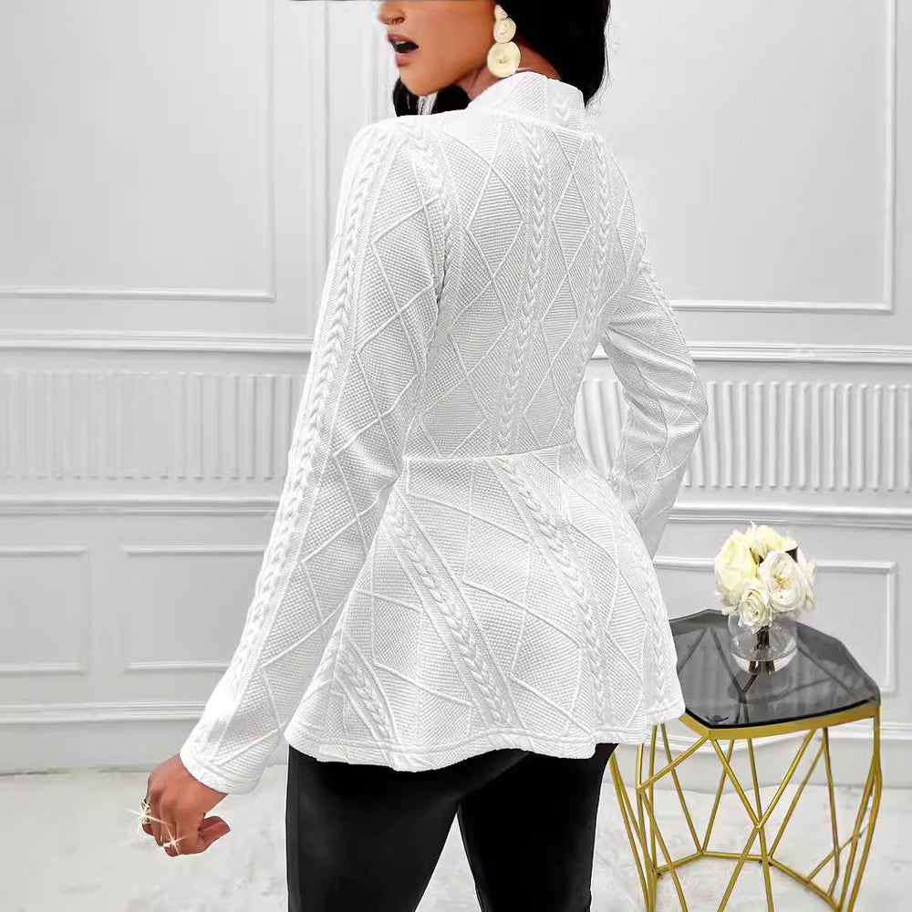 Damen elegante Blazerjacke mit strukturiertem Design und taillierter Silhouette EB