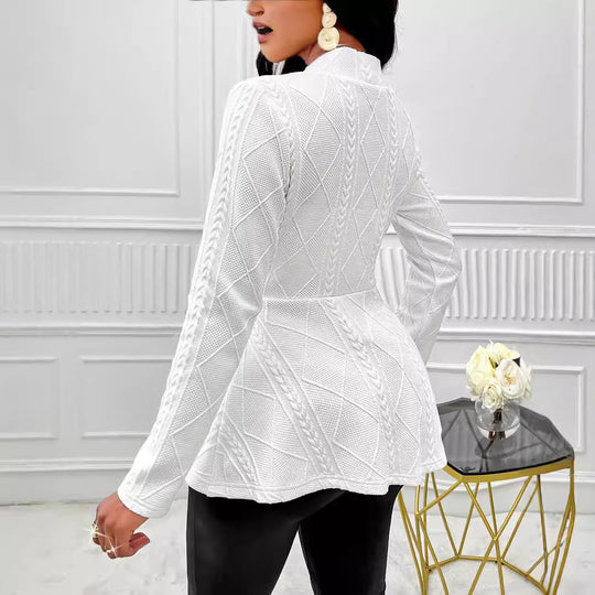 Damen elegante Blazerjacke mit strukturiertem Design und taillierter Silhouette EB