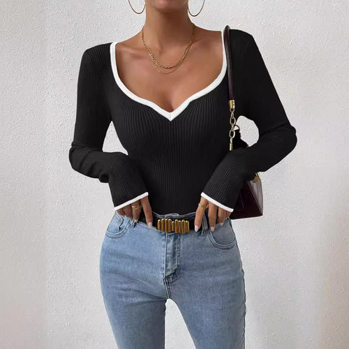 Damen Langarmshirt mit herzförmigem Ausschnitt EB