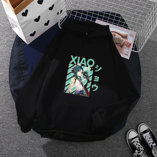 Damen nan weicher Oversize-Kapuzenpullover mit kawaii Pilzfrosch-Print, Kängurutasche und gerippten Bündchen EB