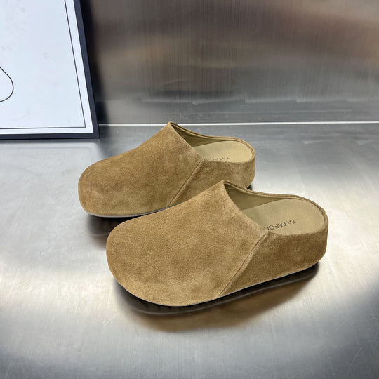 Damen Komfortable Wildleder-Clogs mit anatomischem Fußbett und rutschfester Sohle EB