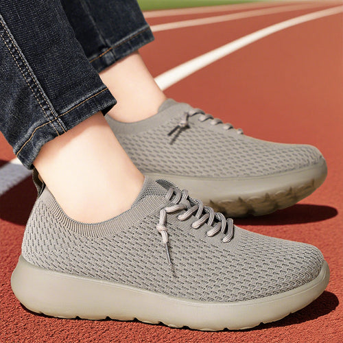 Damen nan gestrickter Slip-On Sneaker mit sockenähnlichem Schaft, elastischer Schnürung und gedämpfter EVA-Sohle EB