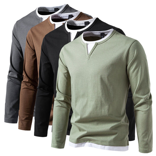 Herren Longsleeve Shirt mit innovativem Kragen EB