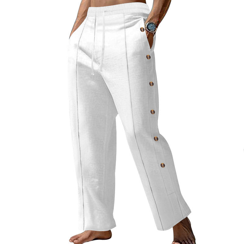 Herren Elegante Freizeithose mit verstellbarem Bund und praktischen Druckknöpfen EB
