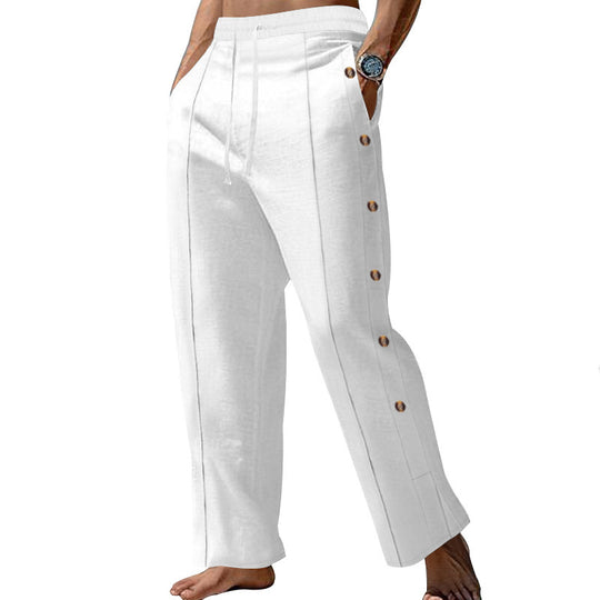 Herren Elegante Freizeithose mit verstellbarem Bund und praktischen Druckknöpfen EB