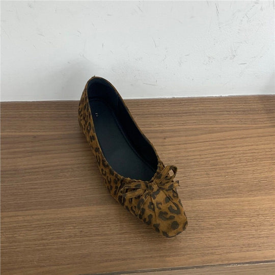 Damen elegante Ballerinas mit modischer Schleifenverzierung EB