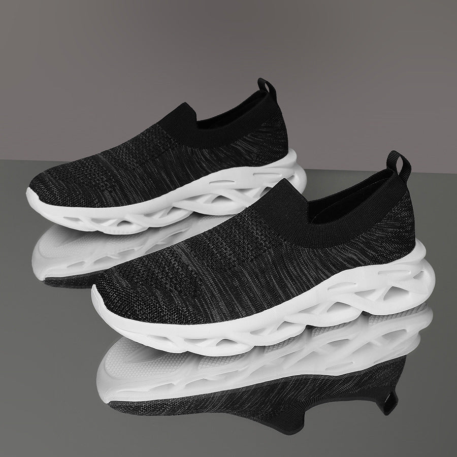 Damen Elastische Slip-On Sneakers mit rutschfester Sohle und atmungsaktiver Obermaterialstruktur EB