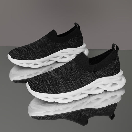 Damen Elastische Slip-On Sneakers mit rutschfester Sohle und atmungsaktiver Obermaterialstruktur EB