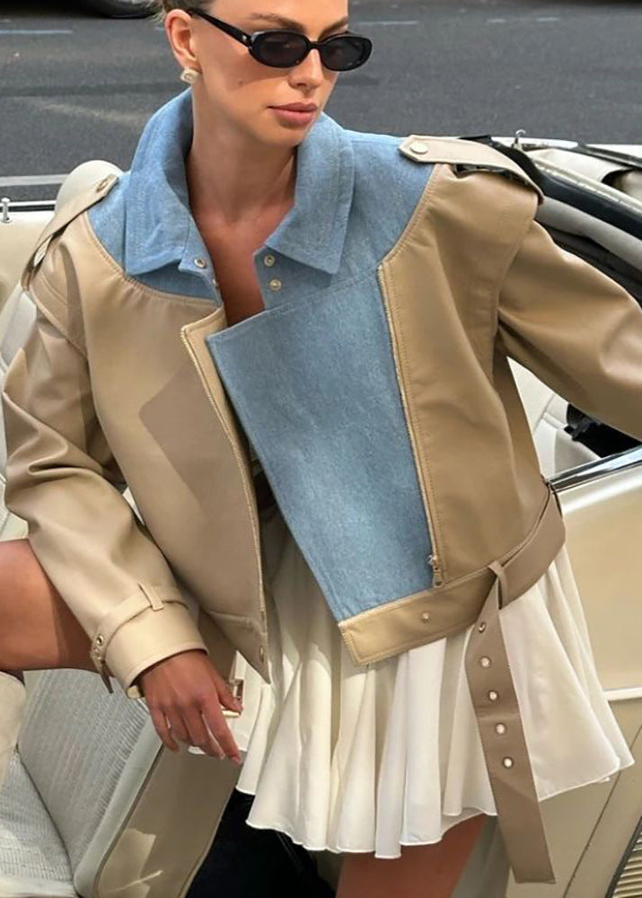 EB | Zweifarbige Kunstlederjacke