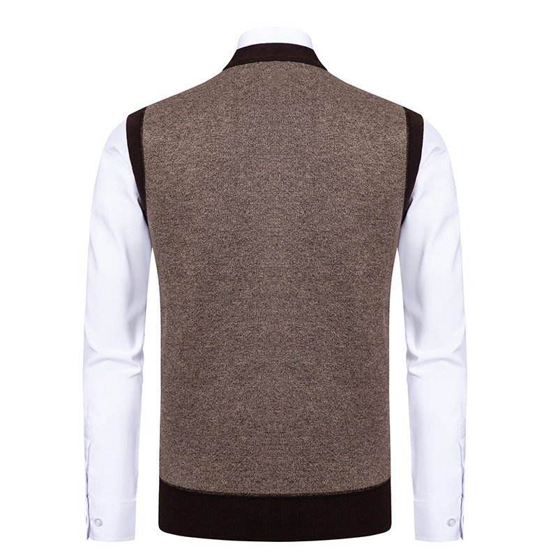 Herren edle Strickjacke mit modernem Rautenmuster EB