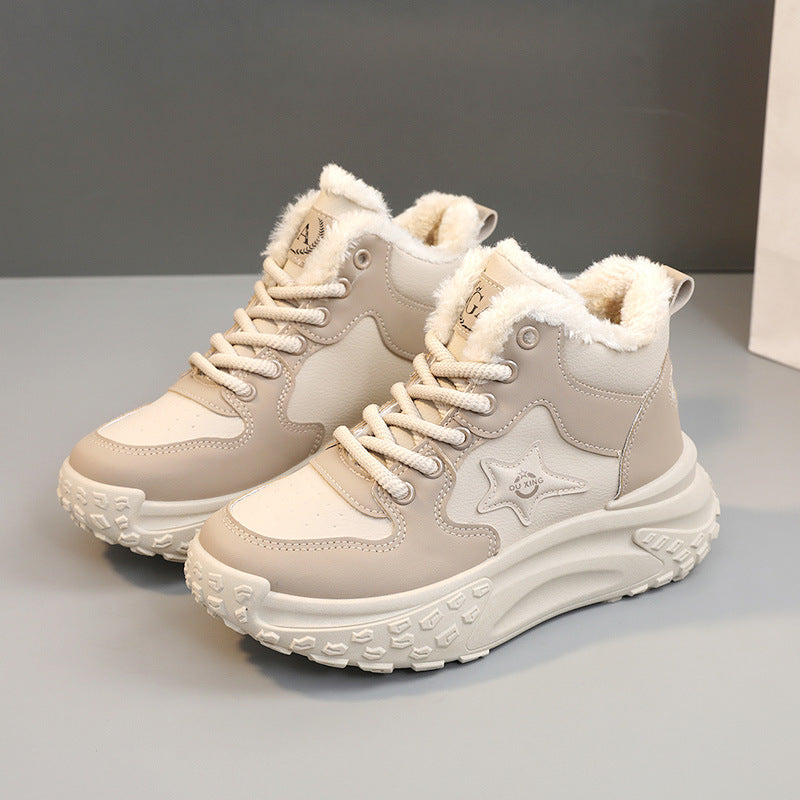 Damen High-Top Sneakers mit kuscheligem Warmfutter und rutschfester Sohle EB