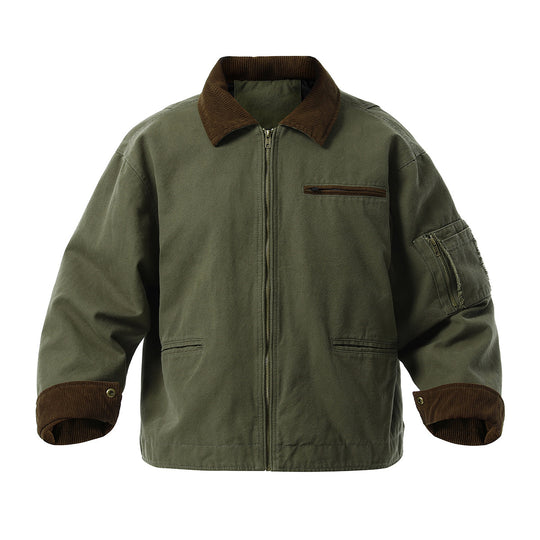 Herren urbane Übergangsjacke mit strukturiertem Stehkragen und zahlreichen praktischen Taschen EB