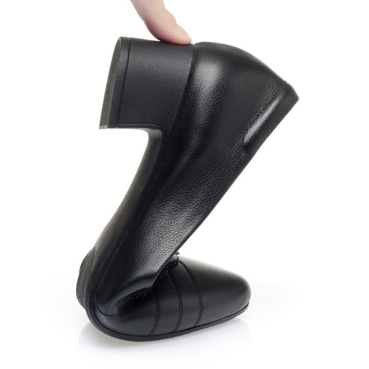 Damen elegante Pumps mit stilvollem Wellenmuster und komfortablem Blockabsatz EB