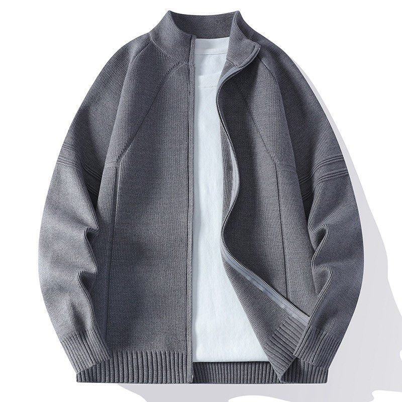 Damen lässige Jacke mit hohem Kragen und durchgehendem Reißverschluss EB