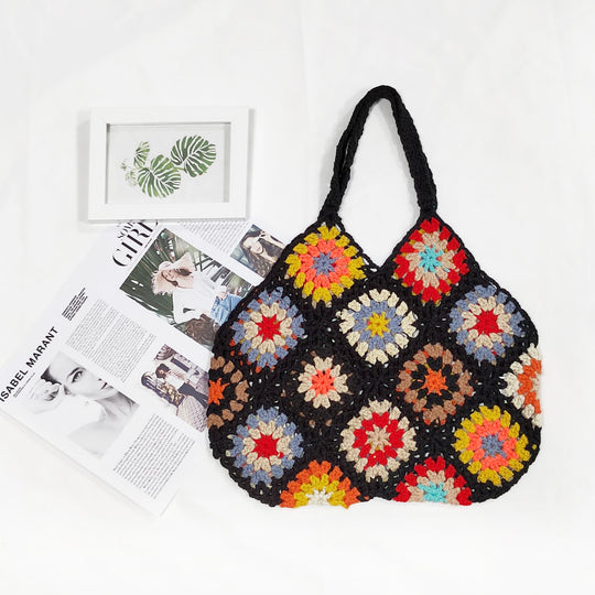 Damen Handgefertigte Häkel-Shopper-Tasche EB
