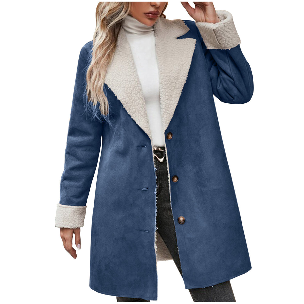 Damen kuscheliger Oversized-Mantel mit schickem Kragen EB