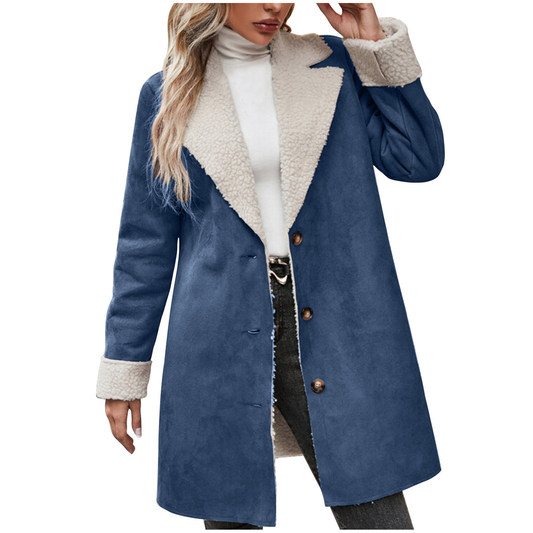 Damen kuscheliger Oversized-Mantel mit schickem Kragen EB