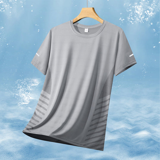 Herren nan atmungsaktives Sportshirt mit Netz-Einsätzen, feuchtigkeitsableitender Funktionsstoff und reflektierenden Streifen EB