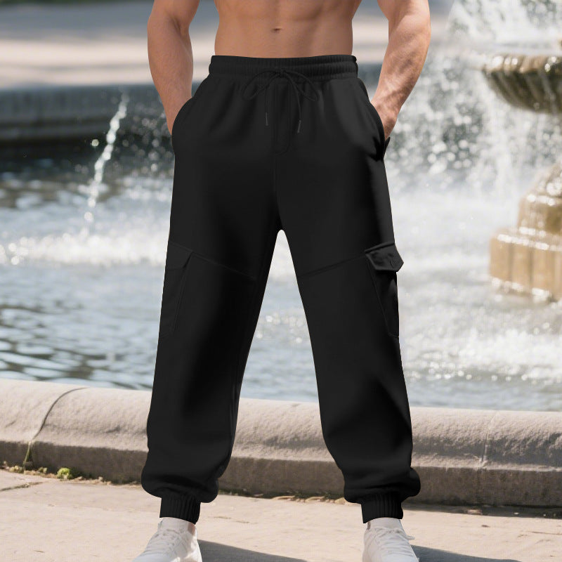 Herren Cargo-Jogginghose mit seitlichen Taschen und elastischem Bund EB