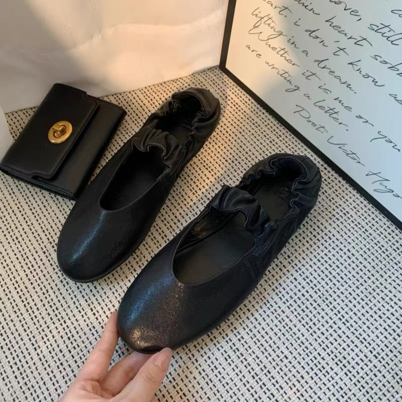 Damen Ballerinas mit elastischem Riemen und weichem Innenfutter EB