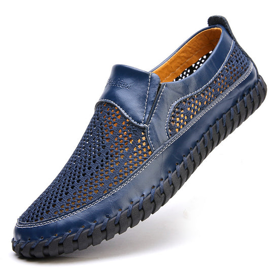Damen Atmungsaktive Slipper aus weichem Leder mit flexiblem SohlenDesign EB