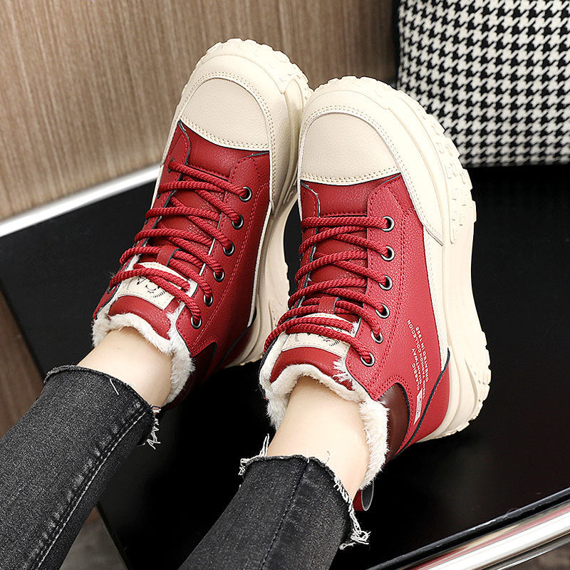 Damen Winterliche High-Top Sneakers mit kuscheligem Innenfutter und robustem Laufprofil EB
