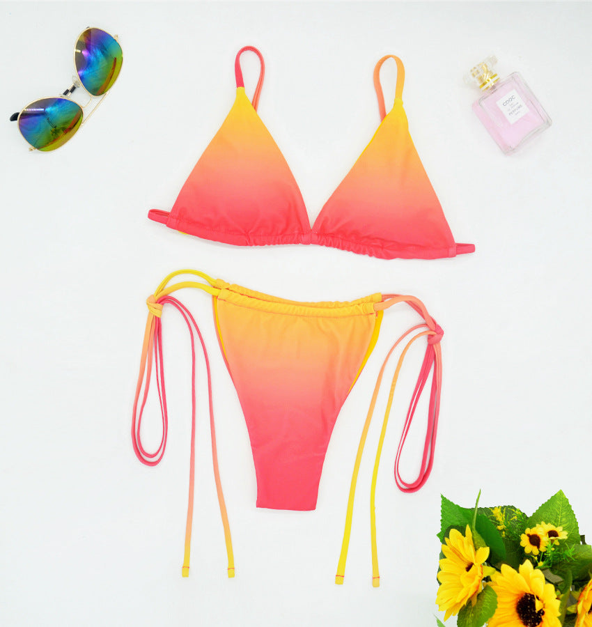 Damen Triangel-Bikini mit trendigem Ombre-Design EB